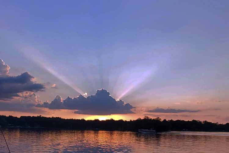 sunset over lake